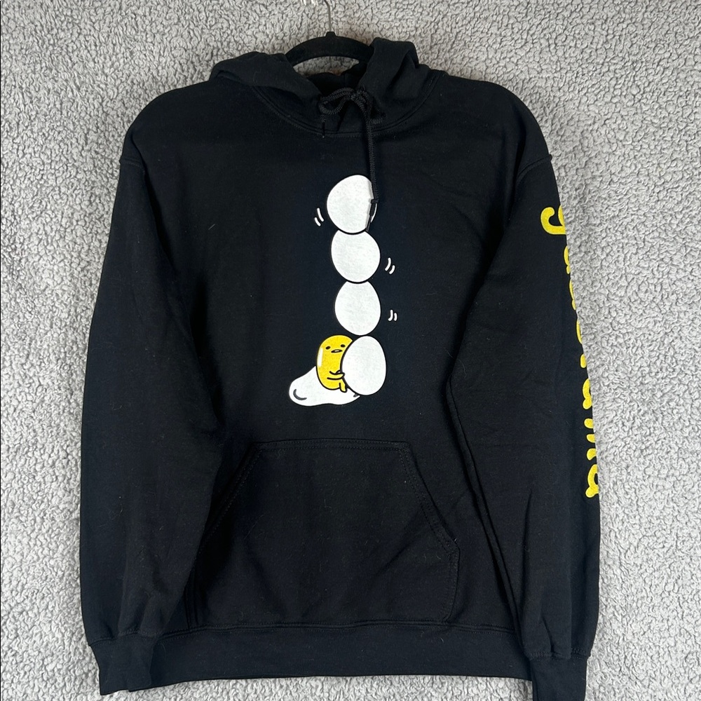 Gudetama Sanrio Hoodie Long Sleeve Black Hoodie Sweatershit Women’s, Size M - Picture 2 of 16